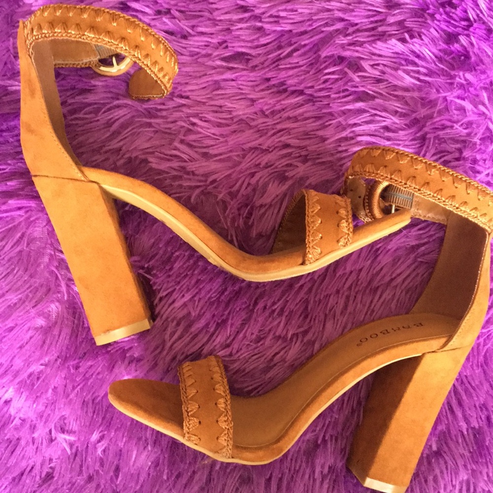 Chunky brown heels